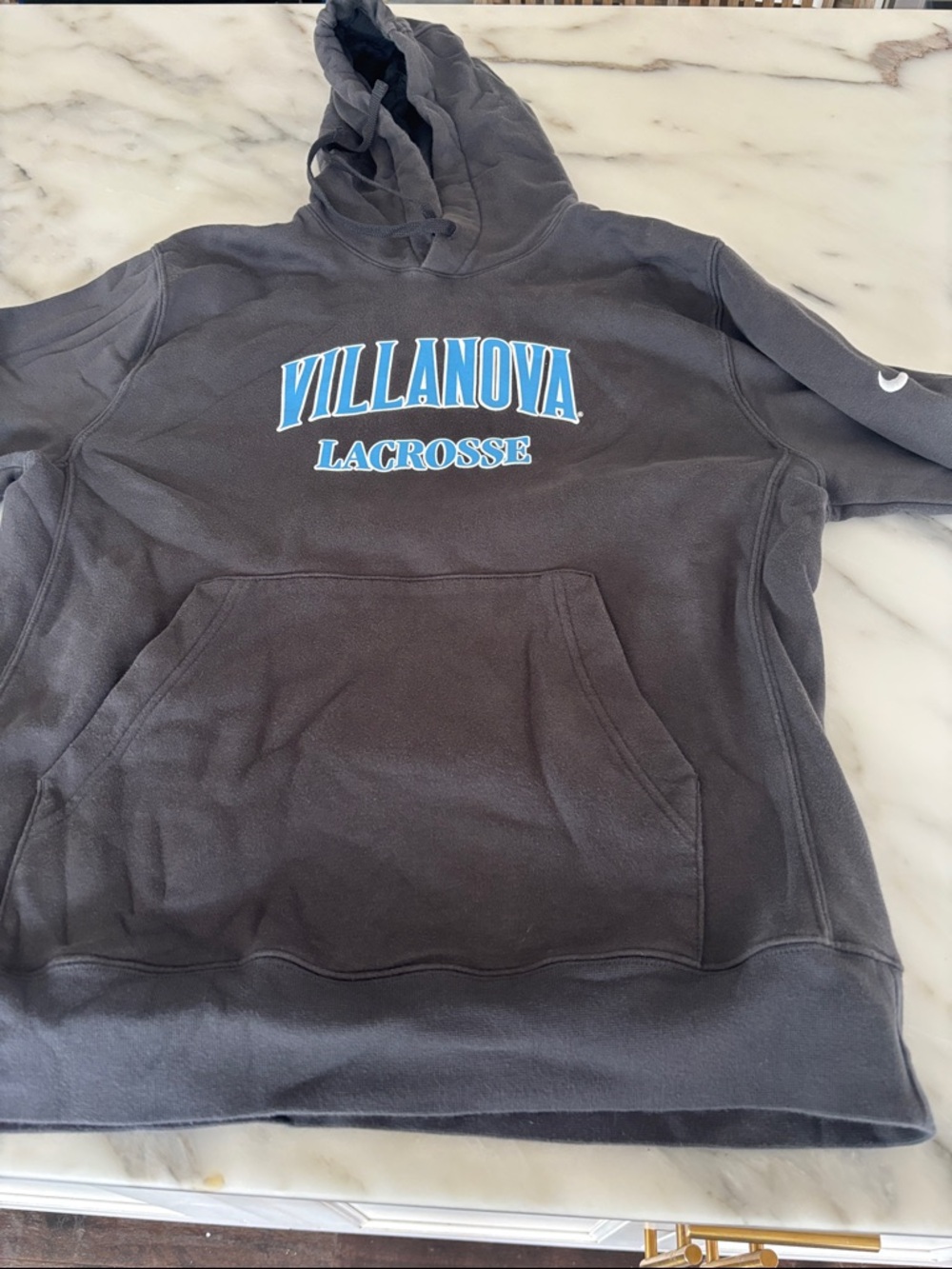 Nike Charcoal Gray Villanova Lacrosse Pullover Hoodie with Blue Logo